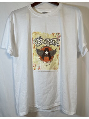 Aerosmith Get Your Wings Metal Hard Rock Band T-Shirt White - L